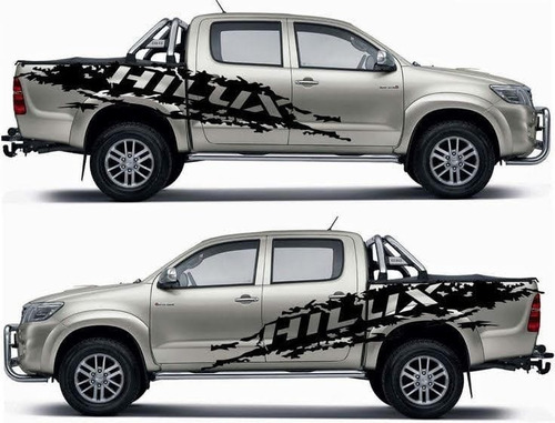 Vinil Sticker Calcomania Lateral 250 Cm Toyota Hilux 2005-15