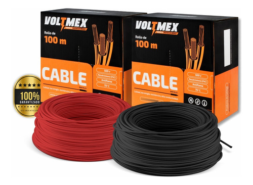 Paquete 2 Rollos Calibre 12 Awg De 100 Metros C/u