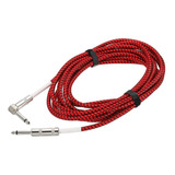 Cable Para Guitarra Eléctrica Trenzado 1/4 , 5 M, Rojo .