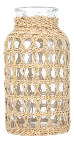 Jarrón Boho Basket De Cristal De Ratán De Estilo Japonés