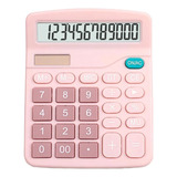 Calculadora De Escritorio Solar, Calculadora De Escritorio De Oficina, Color Rosa Claro