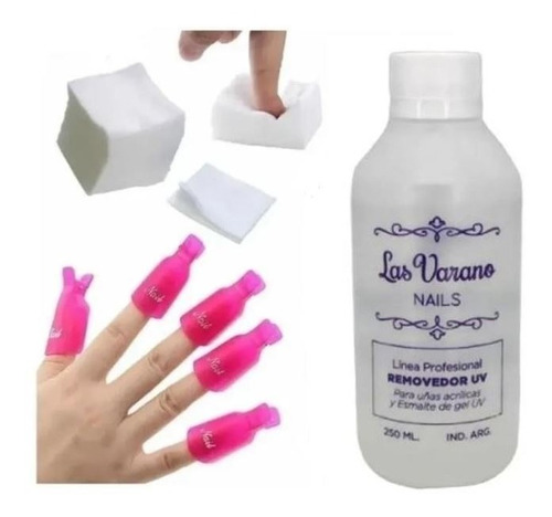 Kit Removedor Uv Esmaltes Semipermanente Broches Wipes Gel