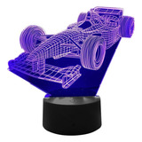 F1 Fórmula 1 Coche De Carreras 3d Led Luz Noche Niños Regalo