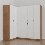 Guarda Roupa Modulado De Canto 6 Portas 3 Peças Hera Wt