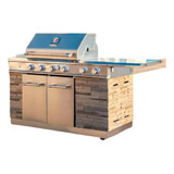 Asador Gas Hibrido  Quemadores Parrilla Hierro