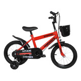 Bicicleta Infantil Para Niño + Canasta Y Rueditas 12' 