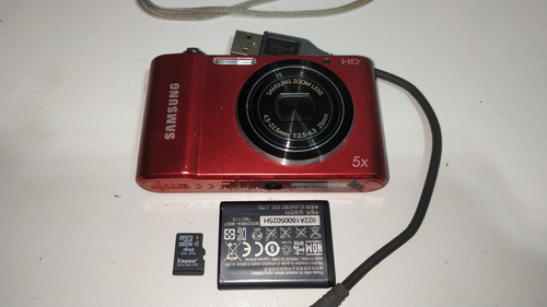 Camara Digital Compacta Usada Samsung St66 Roja Funcionando