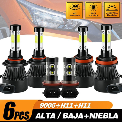 Para Nissan Kit Focos Led De 4 Lados Luz Alta/baja/niebla