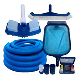 Kit Limpeza Pooltec Com Aspirador Super + 10metros Mangueira