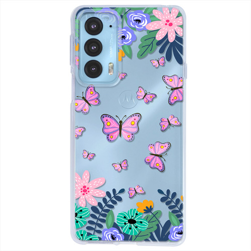 Funda Para Motorola Para Mujer Mariposas Flores Uso Rudo Tpu