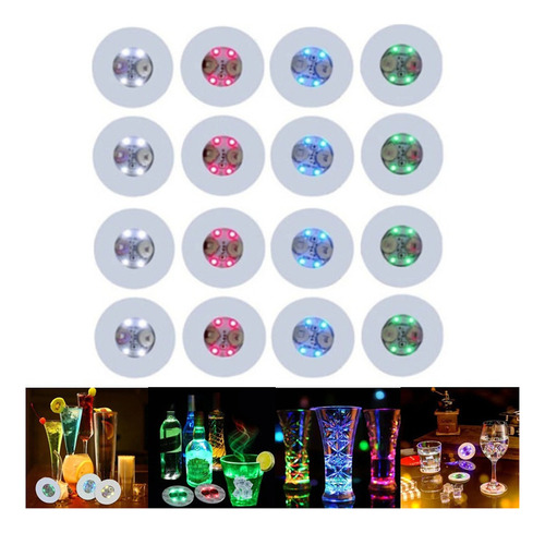 50 * Posavasos Led Redondos Para Tazas Int