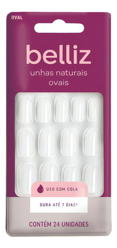 Unhas Postiças Naturais Ovais Belliz C/24 Unidades Cod.1203