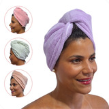 Kit 4 Toalha Touca Turbante Secar Cabelo Macia Microfibra