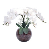 Arranjo De Flores Orquídeas Toque Real E Vaso Mesa Posta