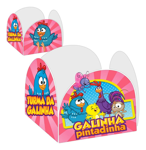 60 Forminhas Doces Galinha Pintadinha+60 Topper Personagens