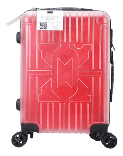 Maleta Rígida Transparente + Kit De Viaje Color Rojo