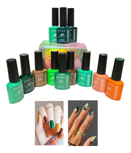 Set Esmaltes Caja 12 Gel Polish 3 Pasos Yuan 