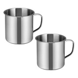 Xícara Inox 2x Lisa - Sofisticação Polida Diária 320ml