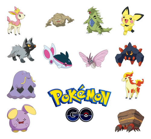 Kit 13 Adesivos Pokemon Go 3 Para Decorar Parede, Móveis...