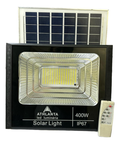 Refletor Solar Placa Solar Cor Da Carcaça Preto 6500k 400w Luz Branco-frio 110v/220v