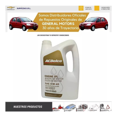 Kit Filtros Chevrolet Celta + Aceite Semisint Acdelco Foto 2