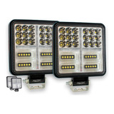 Par Faro 38 Led Aux Cuadrado Cruz Cob Color Varios Colores