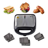 Sandwichera Waflera Grill Panini Tostadora Electrica 3 En 1