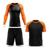 Kit 2 Camisas Segunda Pele + Shorts Proteção Solar Uv50