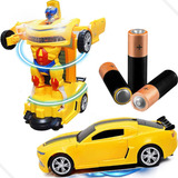 Carrinho Vira Robô Som E Luz Grande + Pilha Brinde Promoção