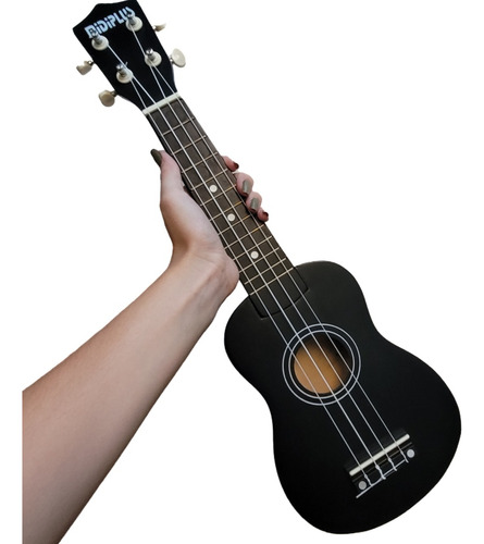 Ukelele Soprano Midiplus De Madera Con Funda Negro 