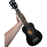 Ukelele Soprano Midiplus De Madera Con Funda Negro 