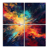 160x160cm Cuatro Canvas Cuadro Espacio Exterior Arte Abstrac