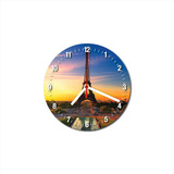 Reloj De Pared Ciudades Del Mundo Paris Torre Eiffel Francia