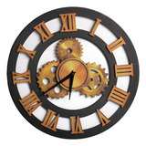 Reloj De Pared Nórdico Con Números Romanos De 38 Cm, Madera,