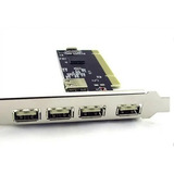 Placa Usb Computador 5 Portas Saidas Para Slot Pci