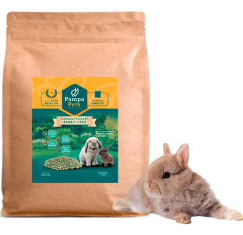Alimento Completo Conejo (menor 1 Año), Gestante, Pampa Pets