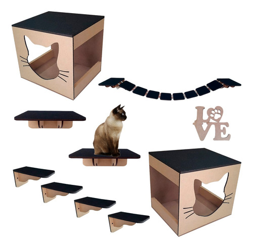 Kit Playground Para Gato 9 Peças 6mm 100% Completo Promoção