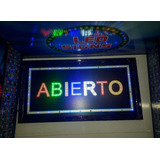 Letrero Abierto De Led Colores De 48 Cm X 25 Cm