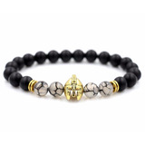 Pulsera De Hombre Mujer Gladiador Dorada Cristal