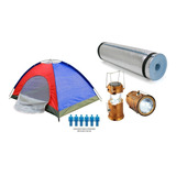 Combo Carpa Camping 6 Personas+ Colchoneta Confort + Lámpara