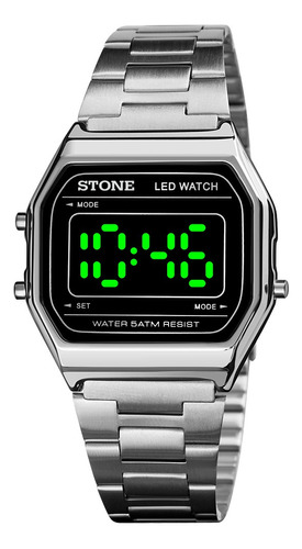 Reloj Stone St-1116pn Vintage Led Para Hombre Agente Liniers