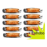 Plafon Lateral Camion T Peterbilt Estrobo 12 Led Ambar 10 Pz