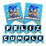 Banderines Sonic Decorativos Fiesta Cumpleaños Imprimible 