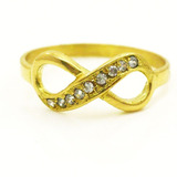 Anillo Oro Infinito Con Piedra 18 K Mujer  Cubic 1.8 G Novia