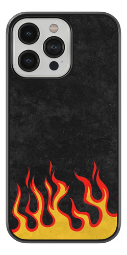 Case Funda Para Celular Fuego Yamas Flamas Fondo Negro