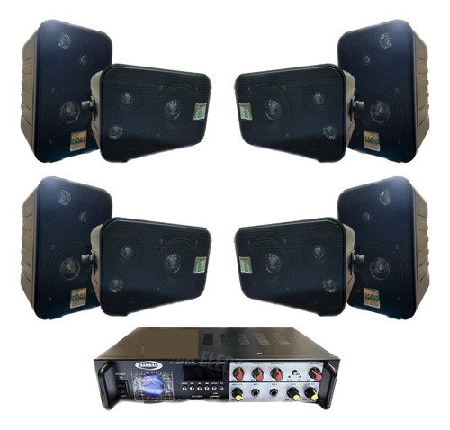 Combo Musica Funcional 8 Parlantes + Consola Potenciada Bt