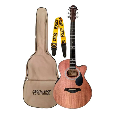 Guitarra Electroacústica McCartney QA66 6 Cuerdas Caoba Natural Con Funda | Envío gratis