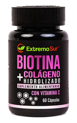 Biotina + Colágeno Hidrolizado + Vitamina C - 60 Capsulas 