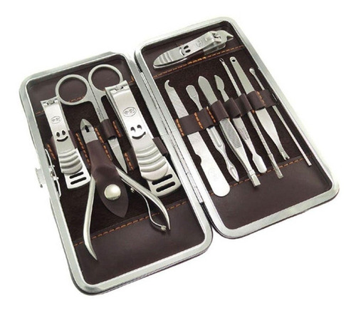 Set Manicure Pedicure 12 Piezas Acero Inoxidable Con Estuche