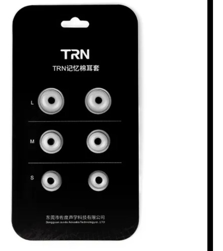 Eartips Trn Memory Foam S,m,l White Máximo Aislamiento 